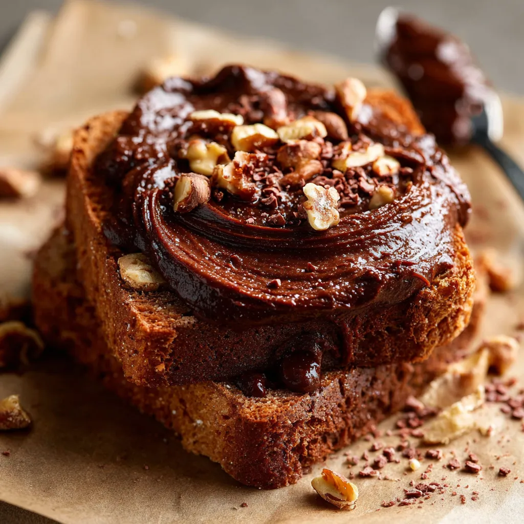 Boulette au chocolat posée sur un torchon avec des noix.