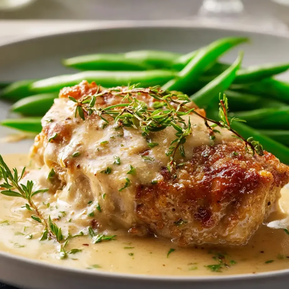 Une assiette garnie de viande de bœuf, haricots verts et herbes.