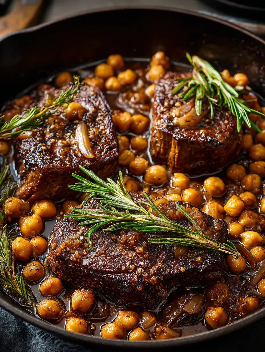 Un bol garni de bœuf avec pois grillés et épices.