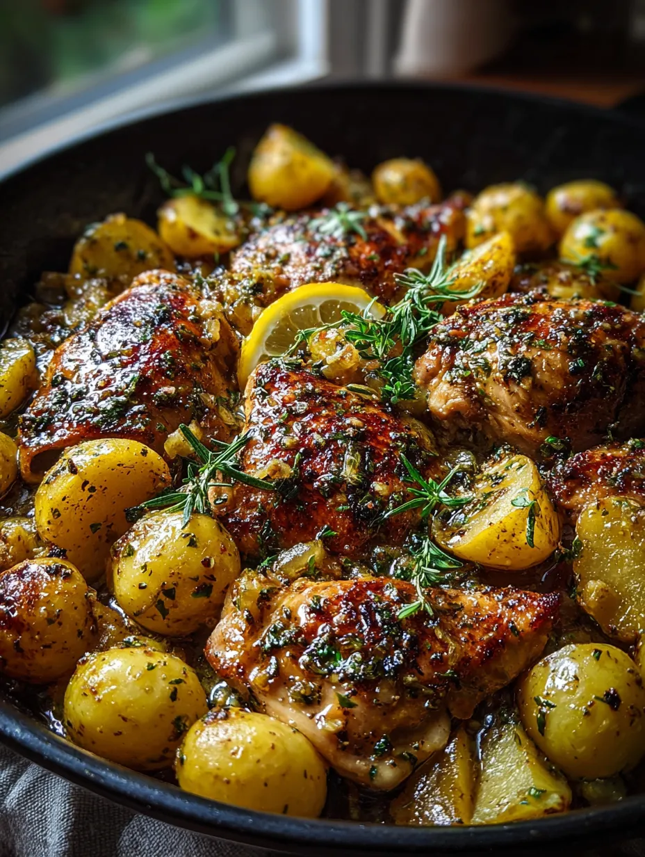 Un bol rempli de poulet et patates.
