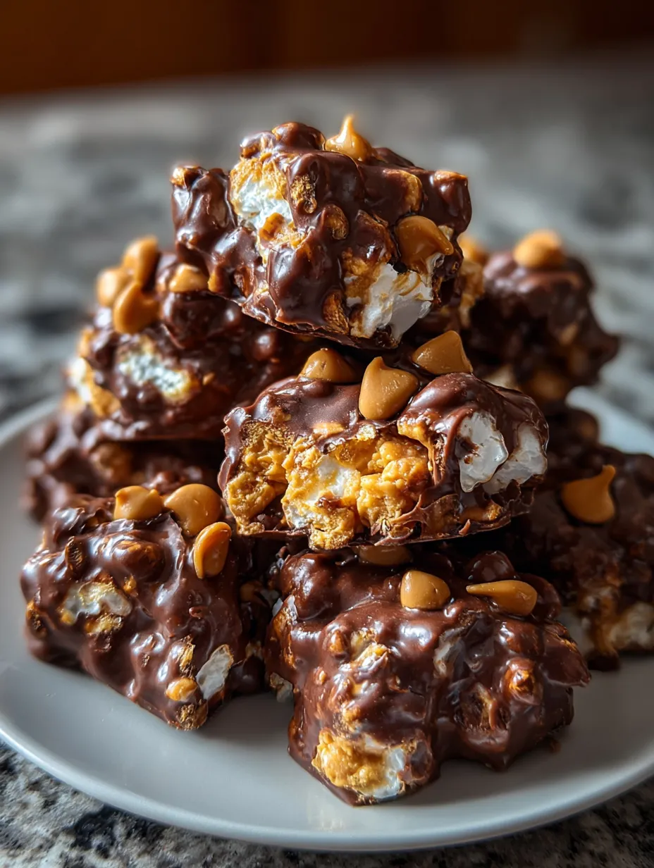 Un plateau rempli de boules chocolatées recouvertes de noix et de marshmallows.