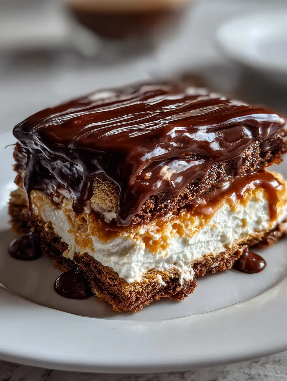 Un gâteau chocolaté avec glaçage servi sur une assiette blanche.