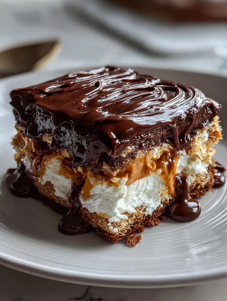 Un gâteau chocolaté avec glaçage servi sur une assiette blanche.