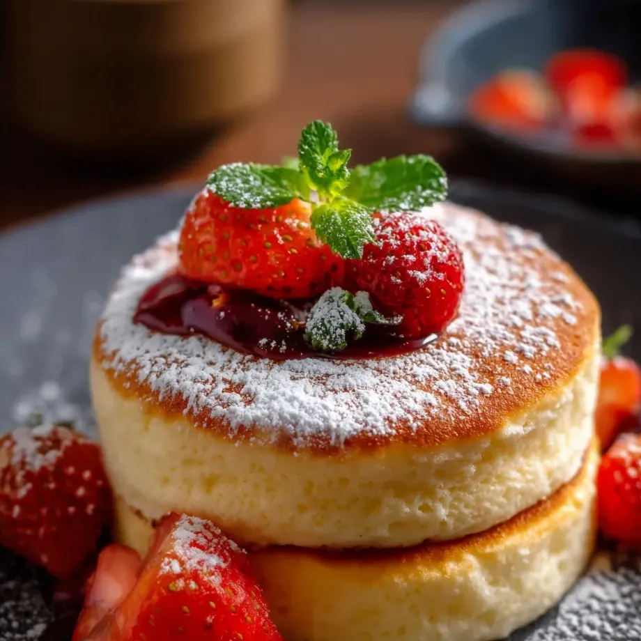 Une fraise à petits picots posée sur une boule fondante, le tout sur une assiette.