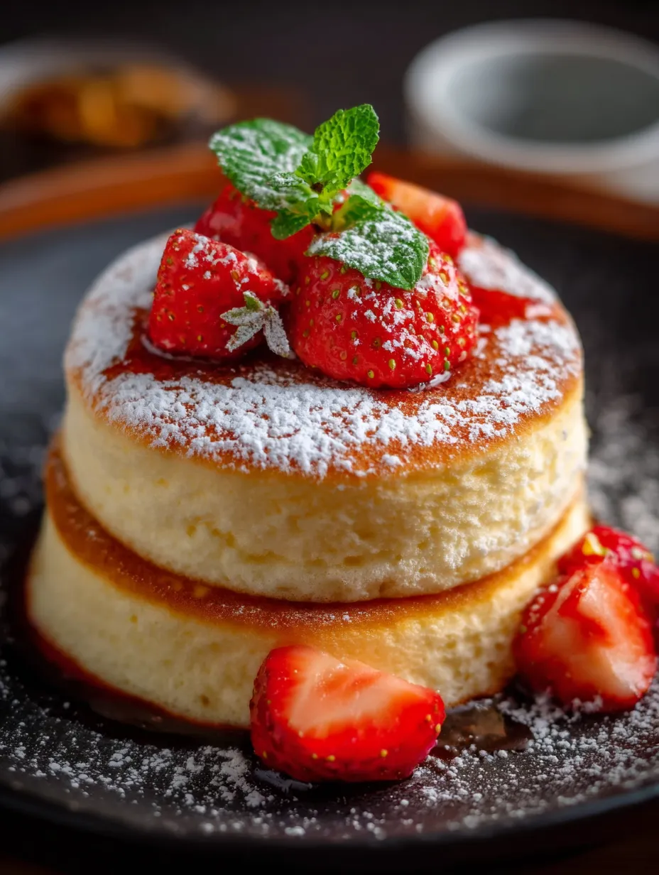 Un joli dessert à la fraise et sucre glace sur plateau à partager.