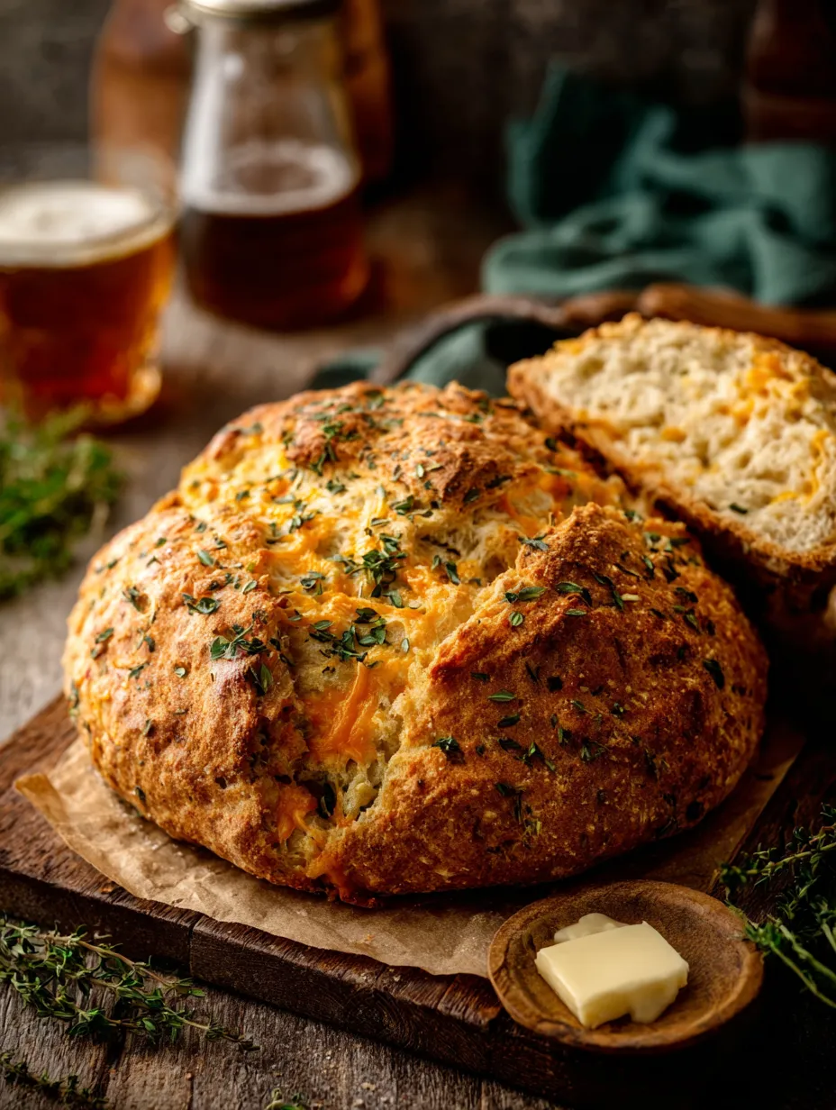 Une tranche de pain avec herbes et fromage sur la table.
