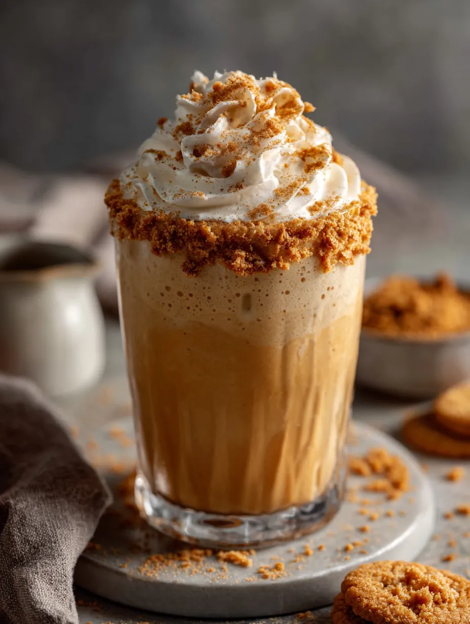 Un verre surmonté d’une mousse façon cappuccino à la noix de coco, au sucre et au chocolat.