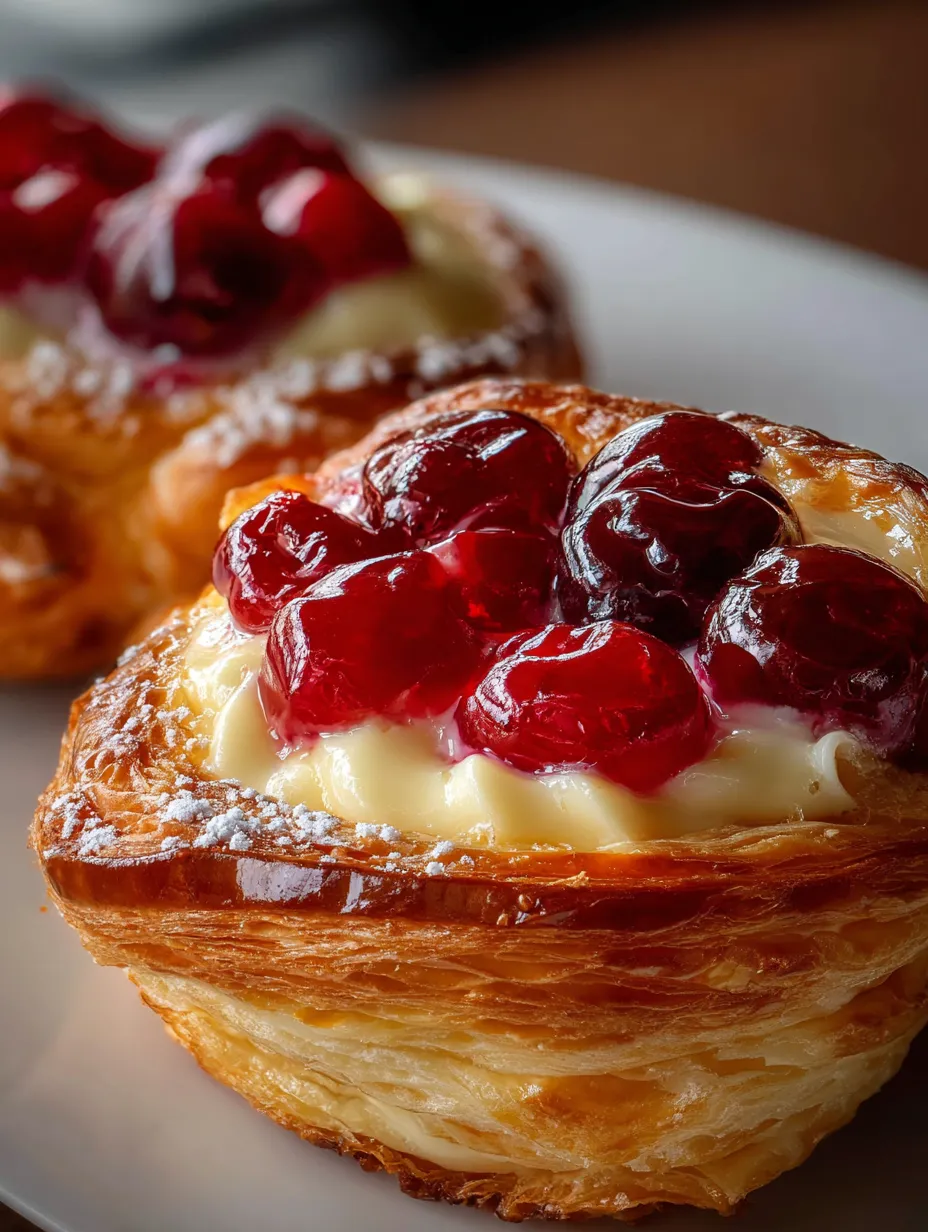 Deux petits gâteaux sur une assiette blanche accompagnés de citron et d’un nuage de crème.