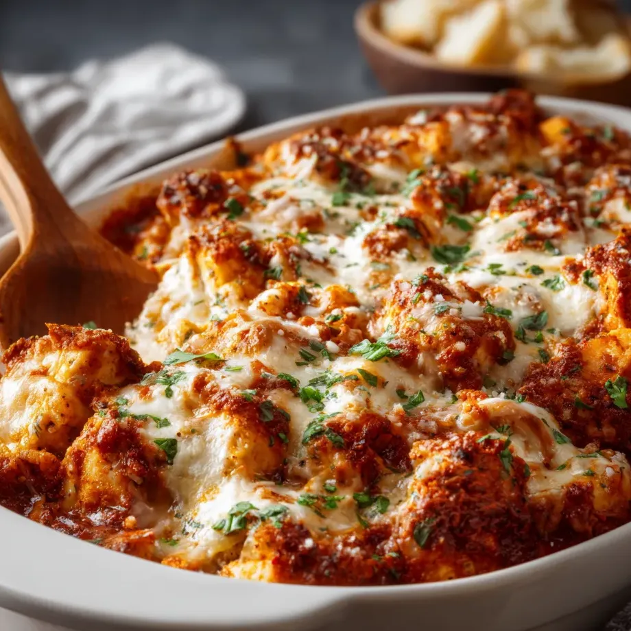 Une assiette blanche garnie de pâtes, fromage fondu et tomates.