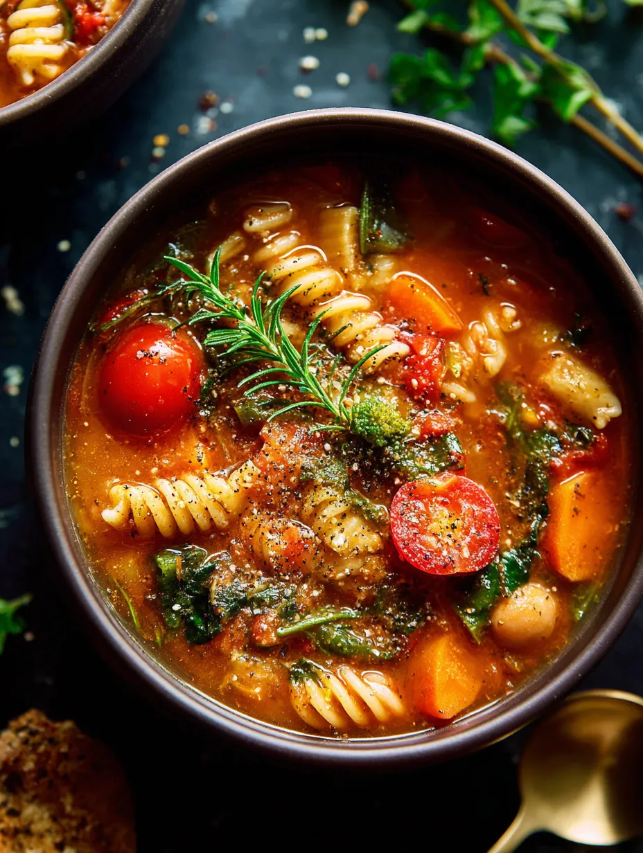 Un faitout plein de pâtes, tomates, oignons et de la pomme de terre.
