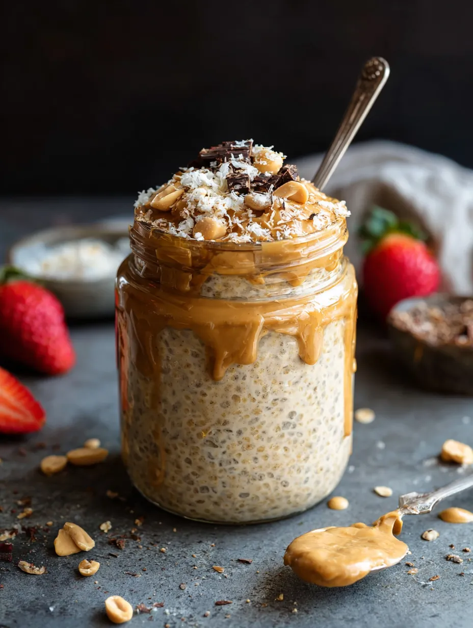 Un bol de salade de pâtes préparée avec beurre de pécan et épices.