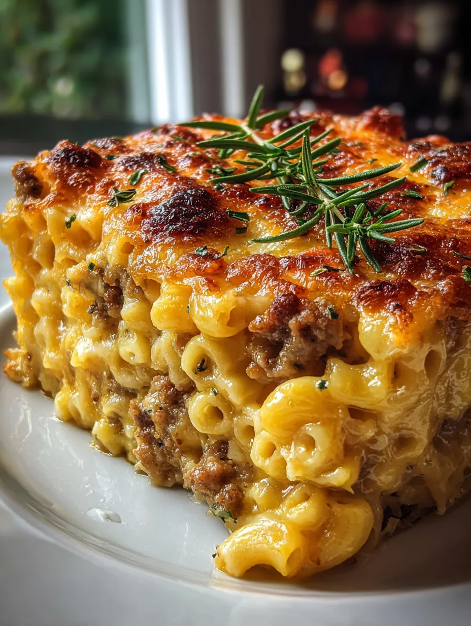 Un gros gratin doré garni d’oignons et de fromage sur une assiette blanche.