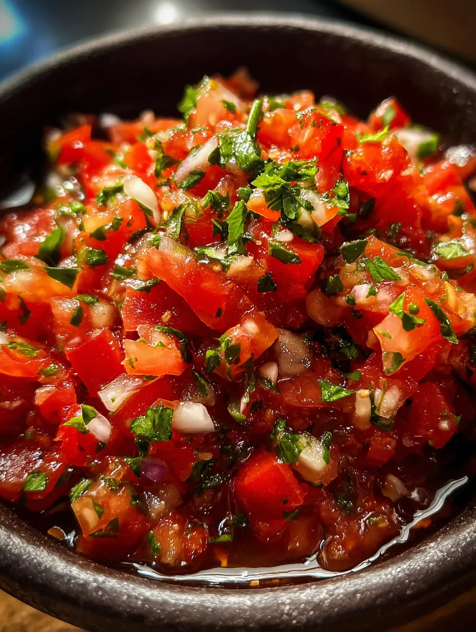 Un grand bol rempli de tomates basilic et autres petits morceaux.