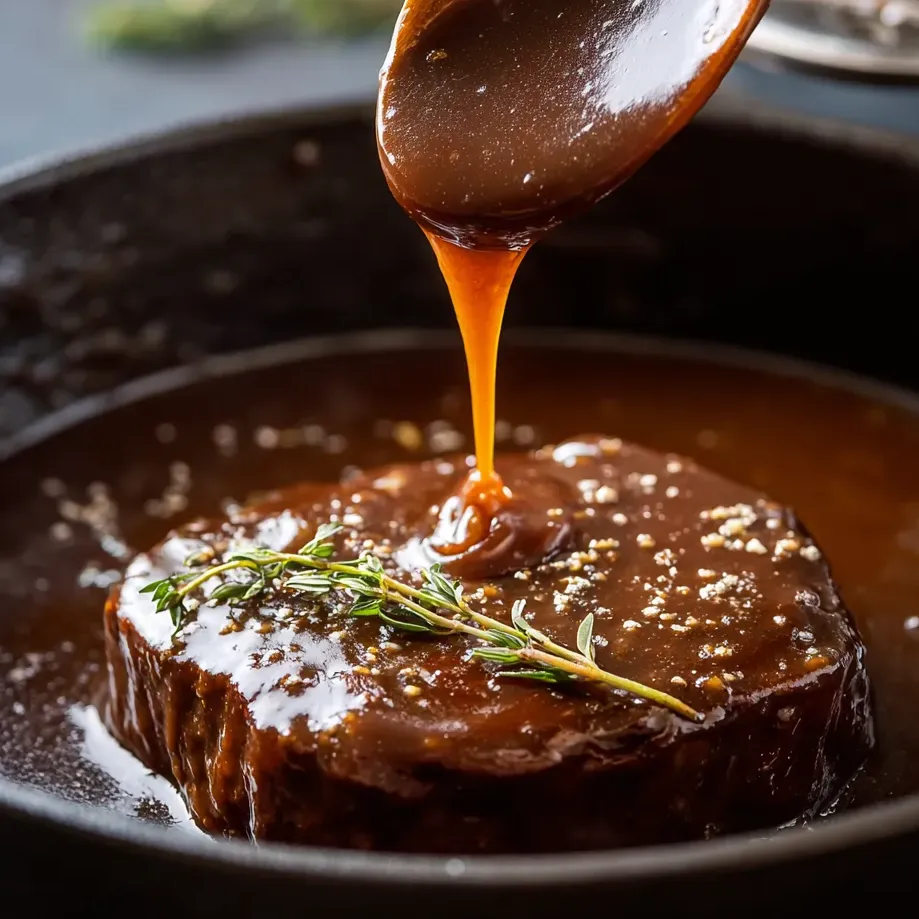 Un bol rempli d’un plat de viande arrosé de sauce avec des oignons.