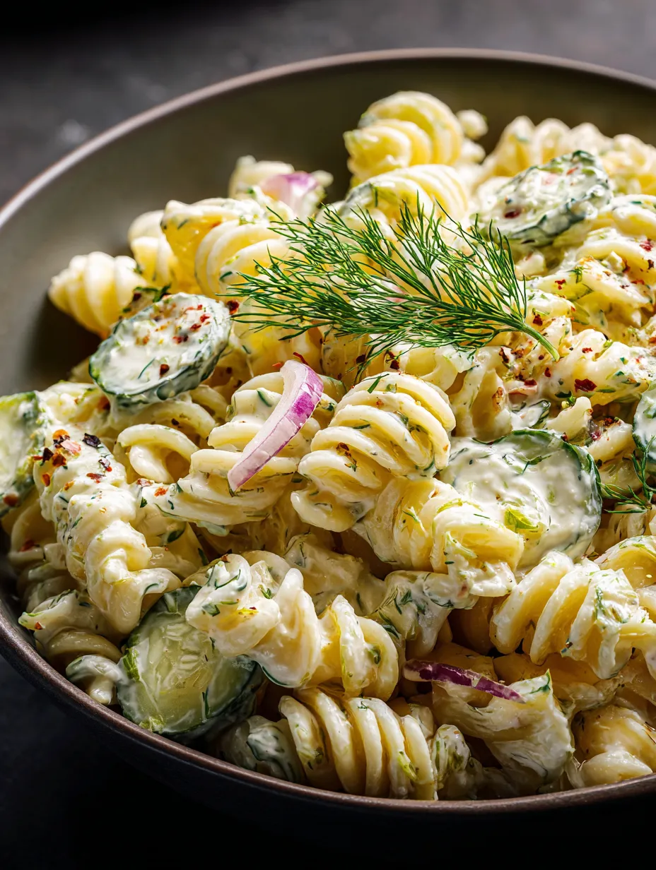 Bol de pâtes fraîches avec courgettes, oignons et persil.