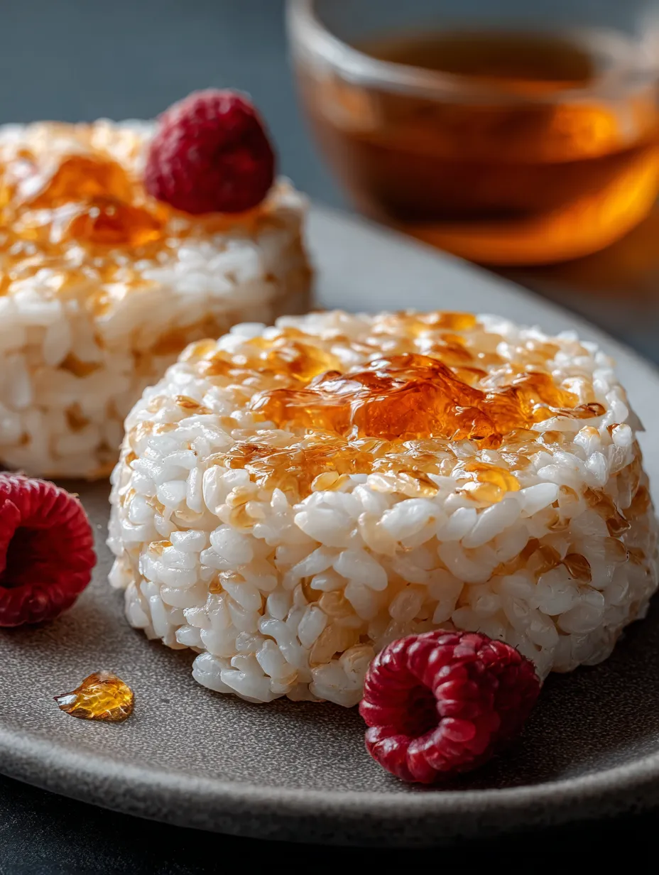 Riz accompagné de framboise.