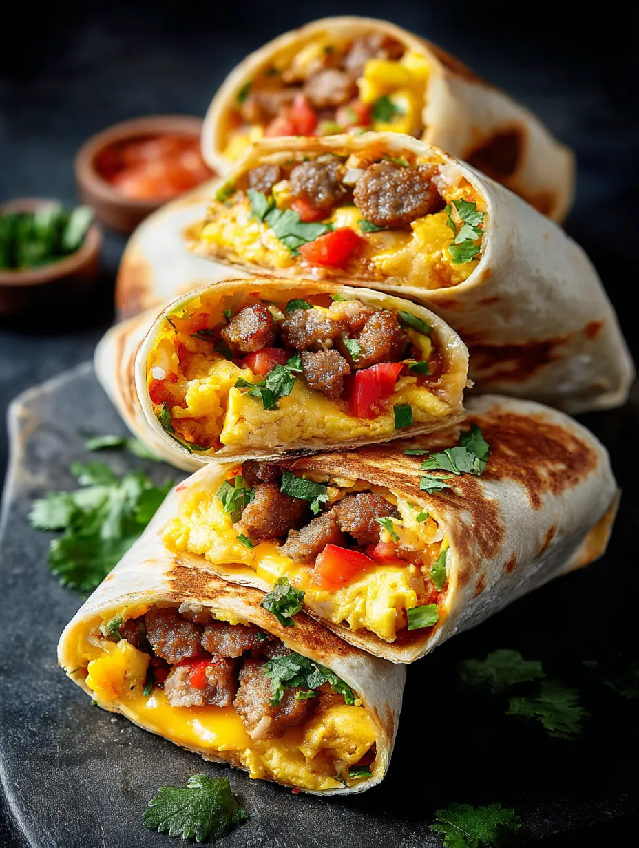 Wrap d’omelette posé sur une table avec un oignon vert dessous.