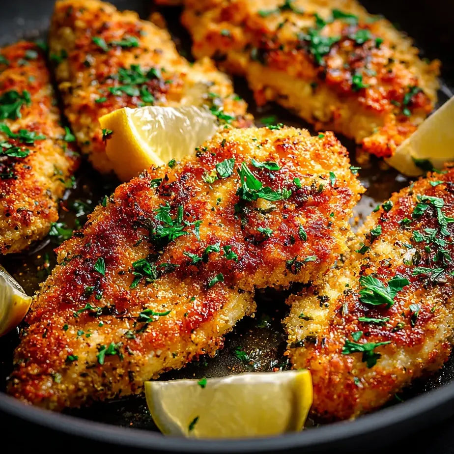 Un bol plein de morceaux de poulet grillé, garnis de citron et de persil.