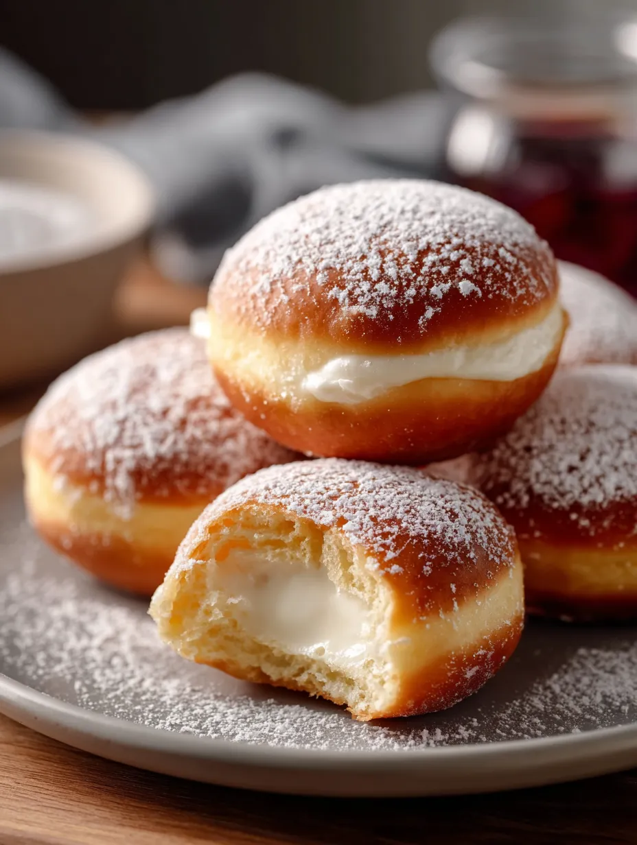 Six donuts brillants et bien sucrés sur leur plat, tous frais.