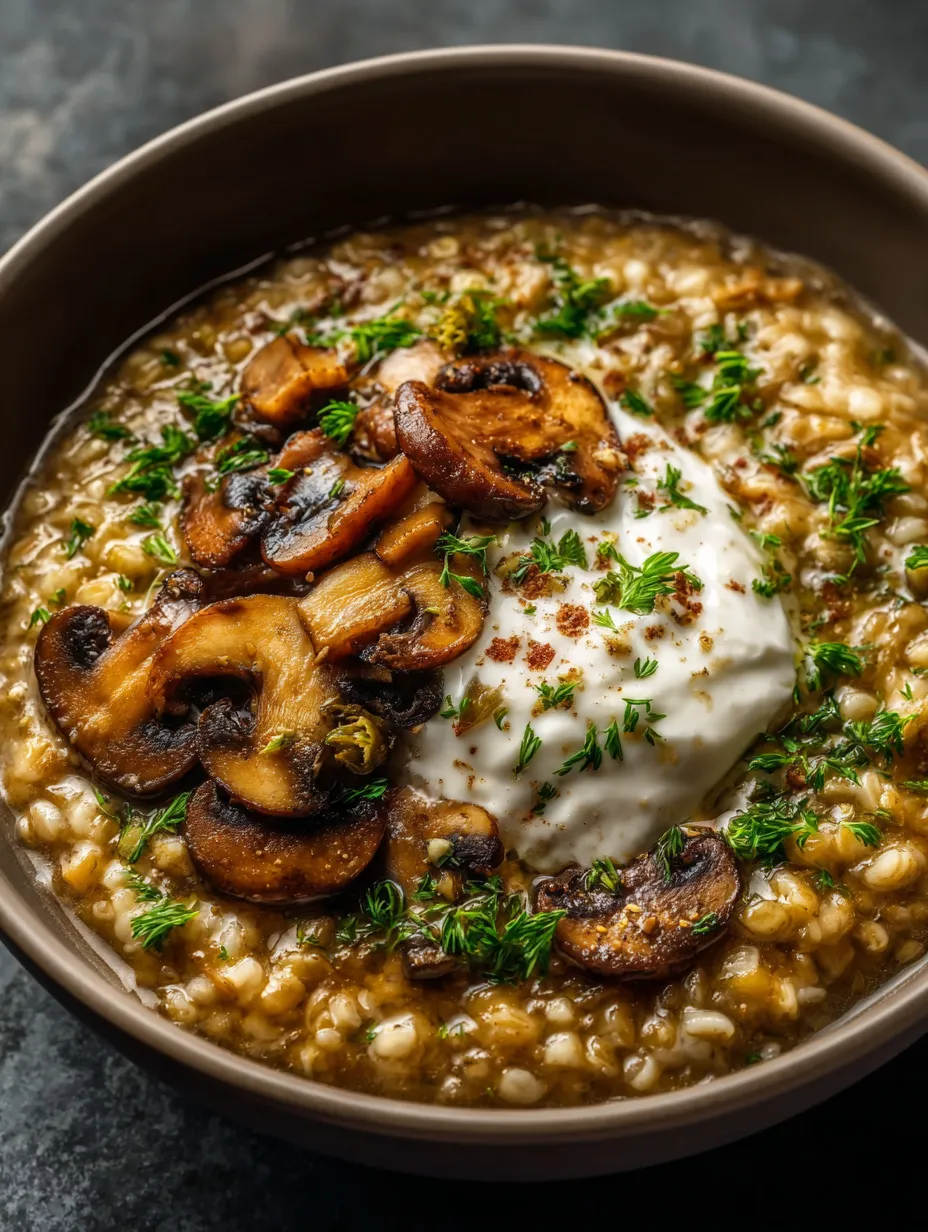 Un bol de champignons avec du riz.