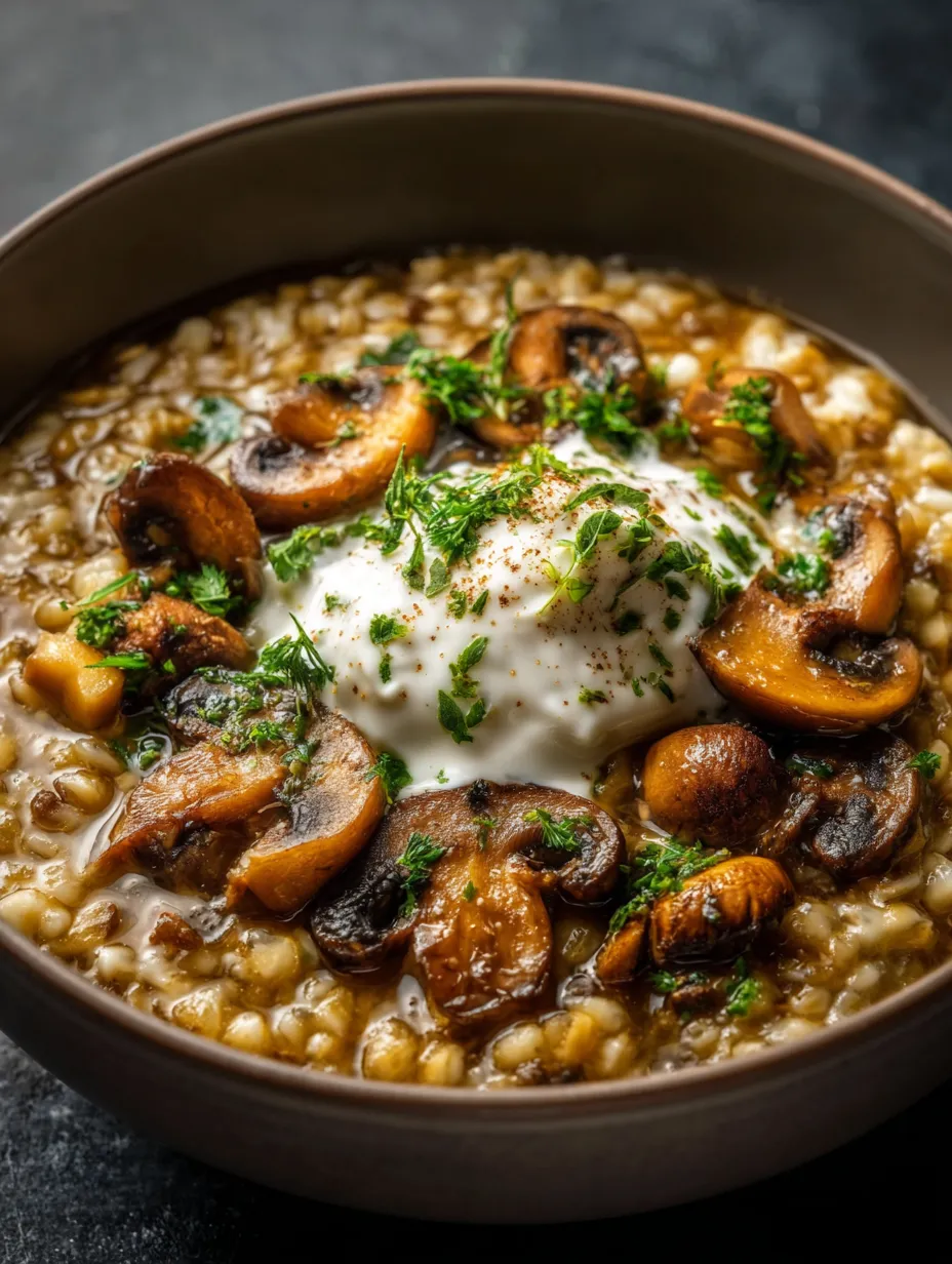 Un bol de champignons avec œufs brouillés.