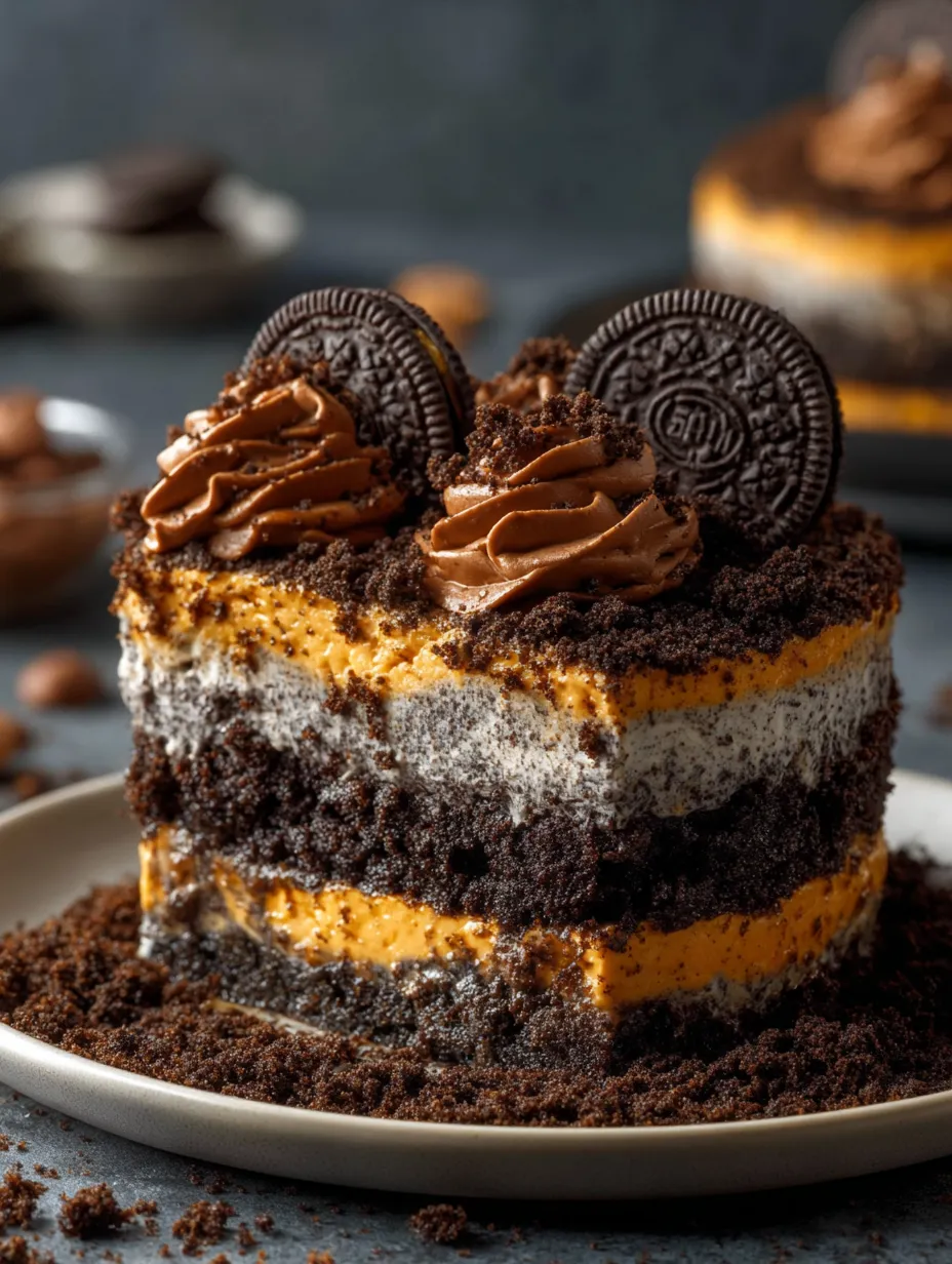 Un gâteau au chocolat nappé de sirop et de carrés chocolat.