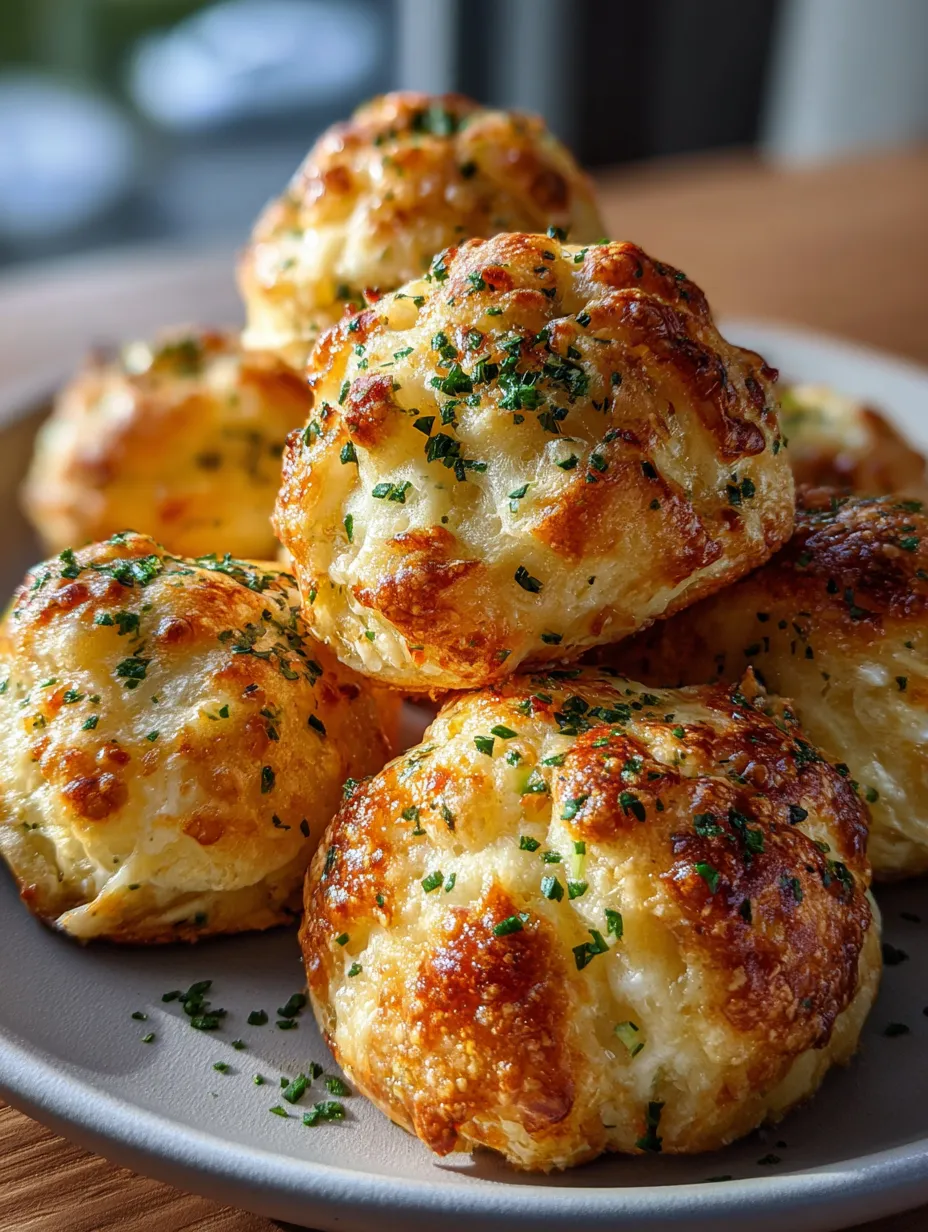 Six croquettes de fromage dorées aux herbes servies sur une assiette.