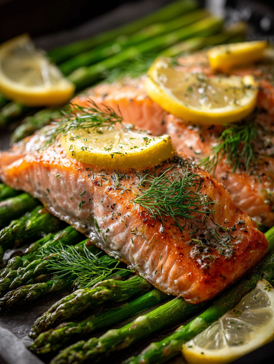 Un plat de saumon au citron et à l'aneth.