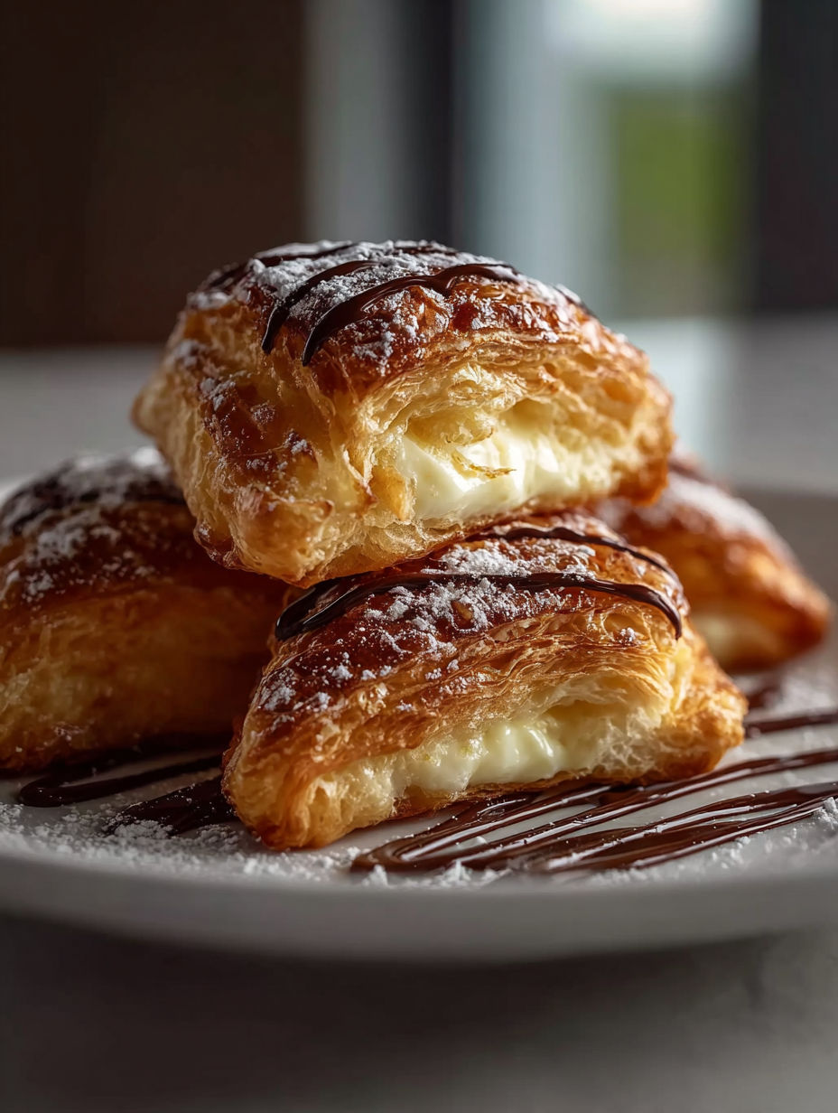 Une assiette de pâtisseries au fromage frais.