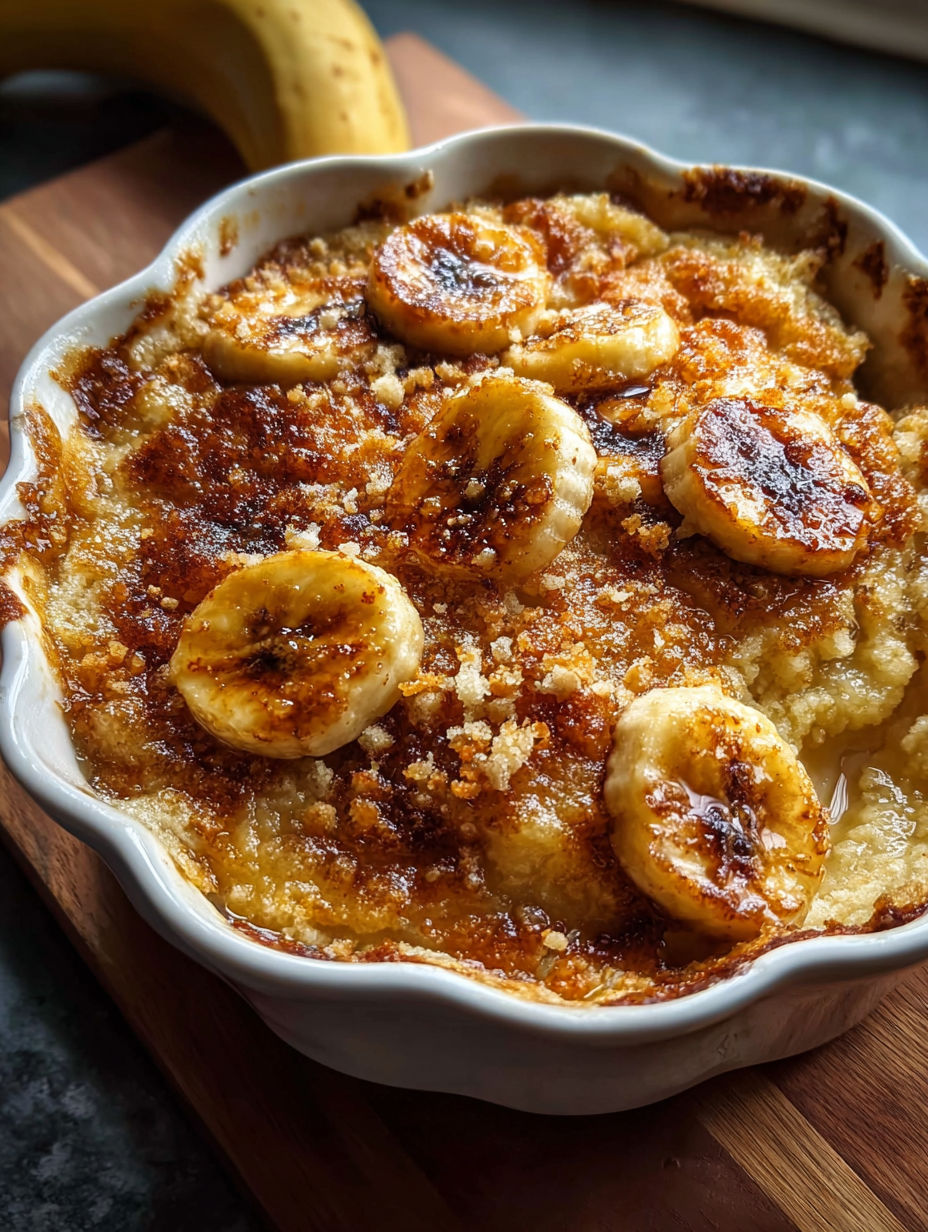 Un bol de cobbler aux bananes.
