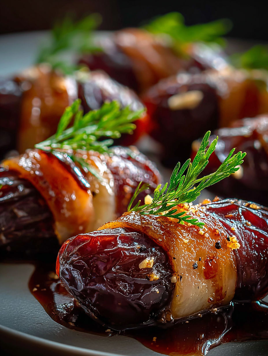 Dattes enroulées dans du boeuf avec des épices.
