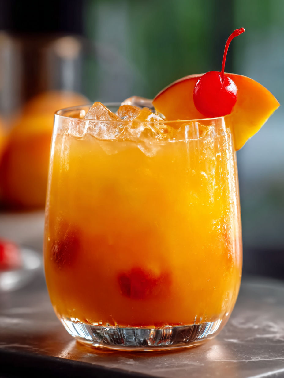 Un verre de punch pêche tequila.
