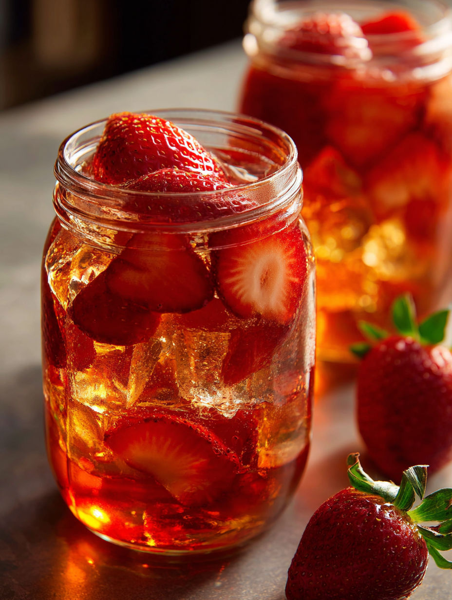 Un verre de thé sucré aux fraises à la façon Sudiste.