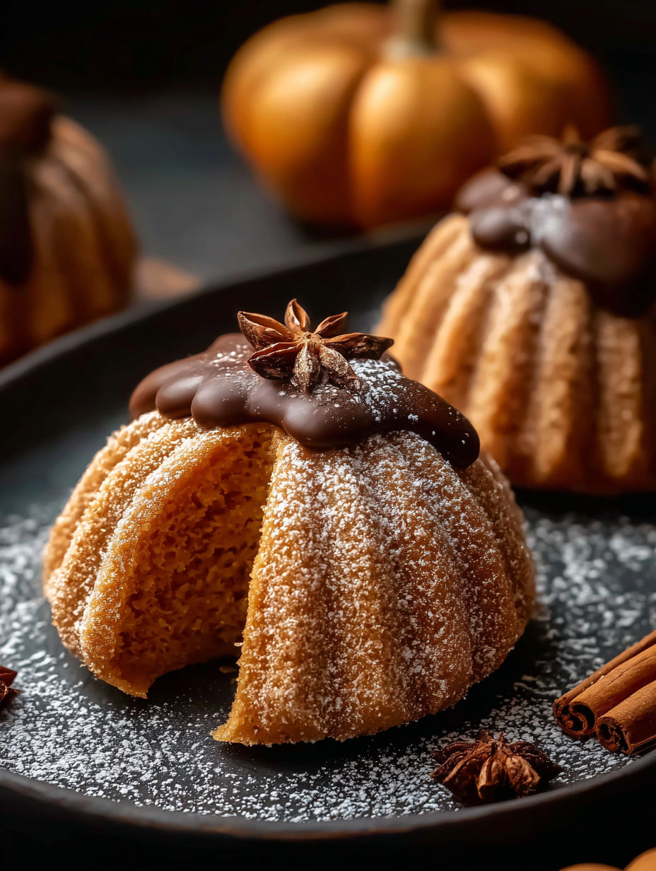 Truffes cheesecake citrouille dans une assiette.