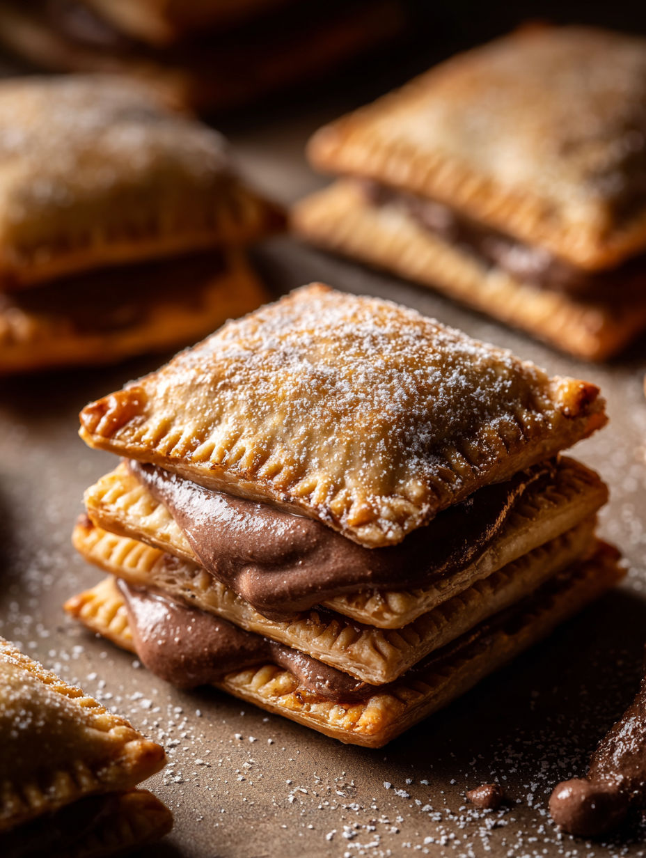 Une pile de biscuits Pop Tart au sucre brun.