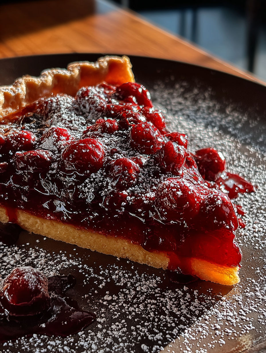 Une part de tarte au curd airelle-orange.