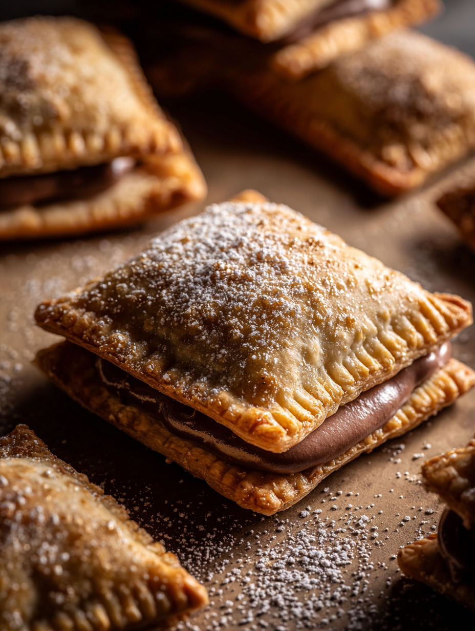 Gros plan sur une pâtisserie couverte de chocolat.