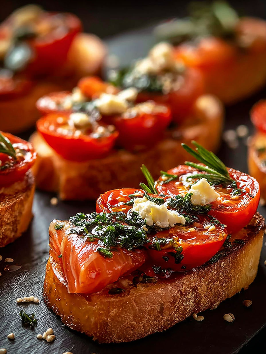 Crostini garni de tomates et basilic