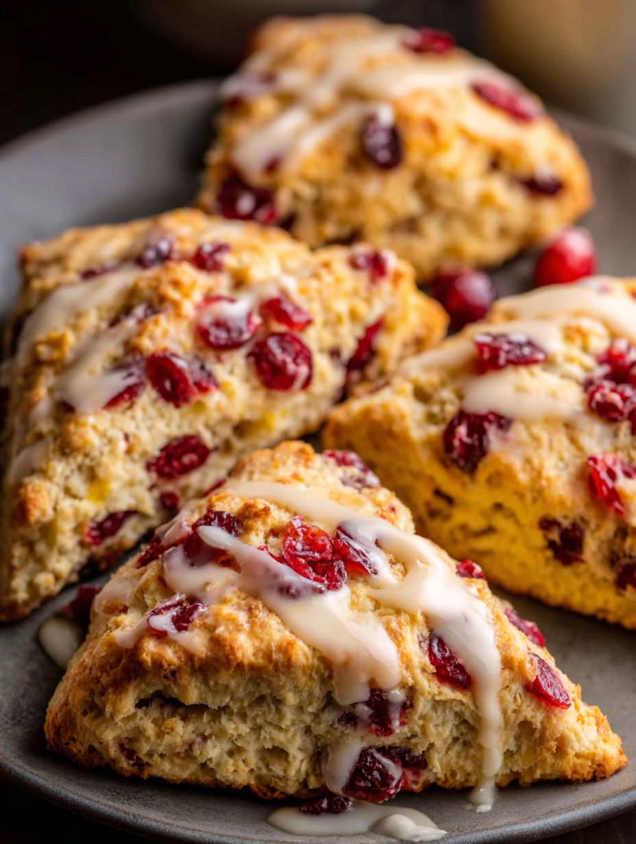 Scones garnis de canneberges et d’orange.