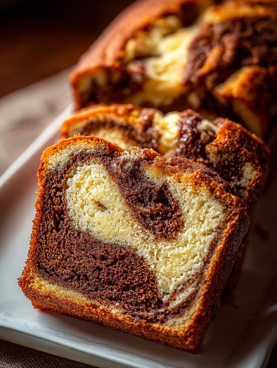Une tranche de pain aux bananes avec un tourbillon à la cannelle.