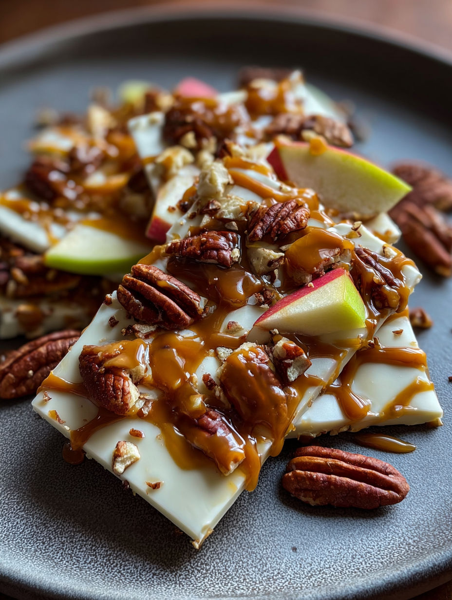 Gros plan sur une pâte aux pommes caramélisées.