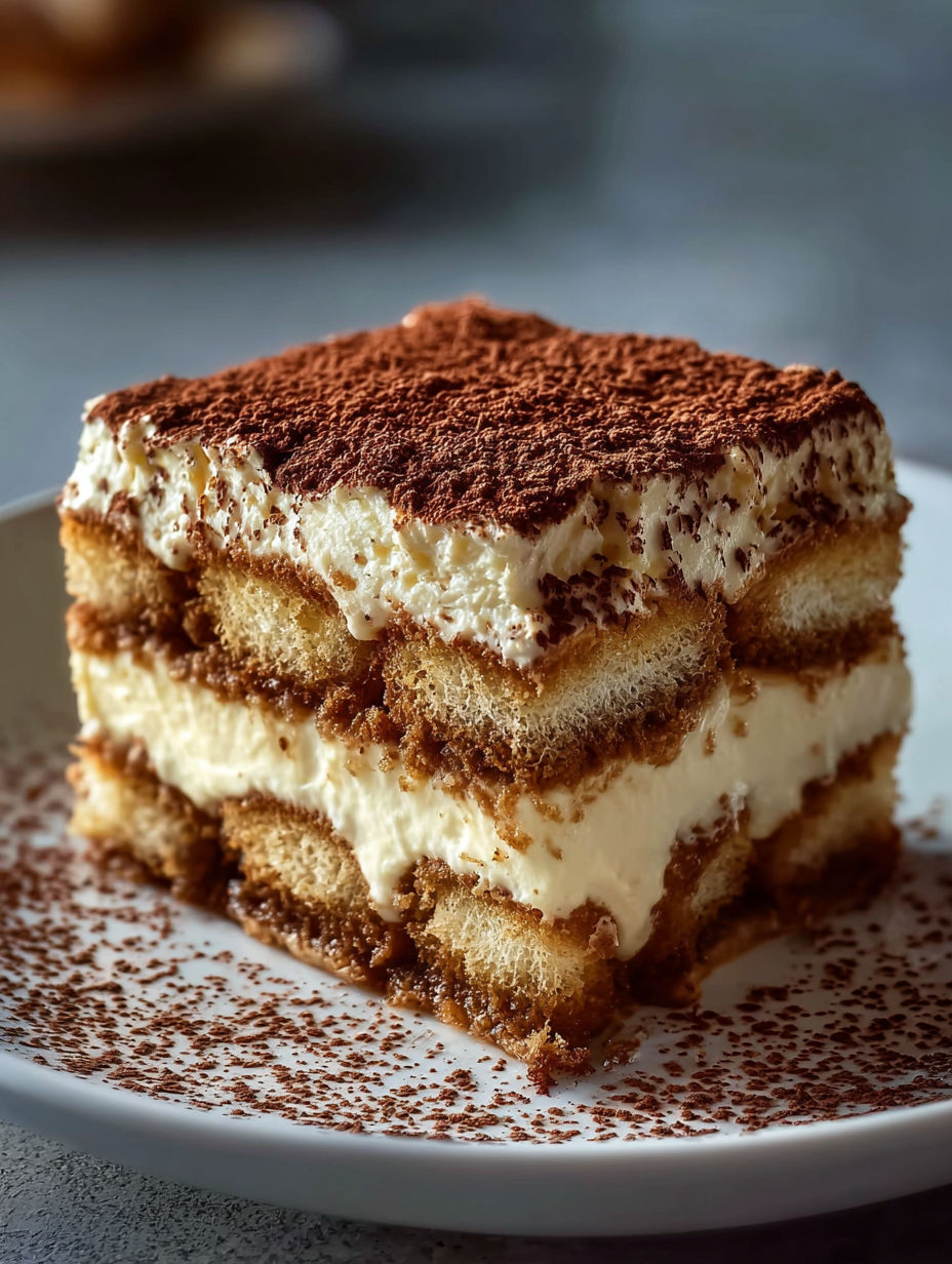 Une part de tiramisu simple.