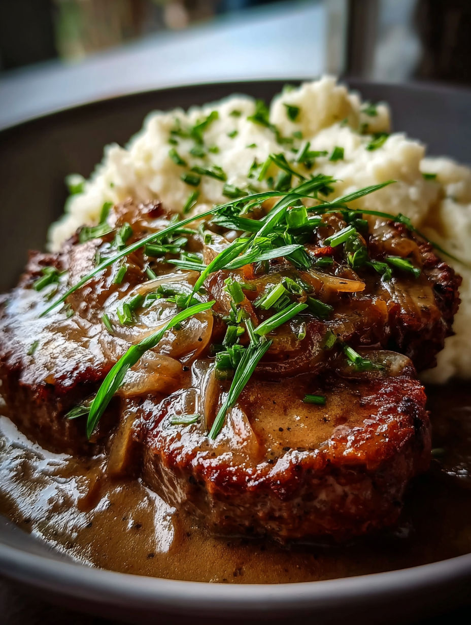 Assiette avec viande et pommes de terre.
