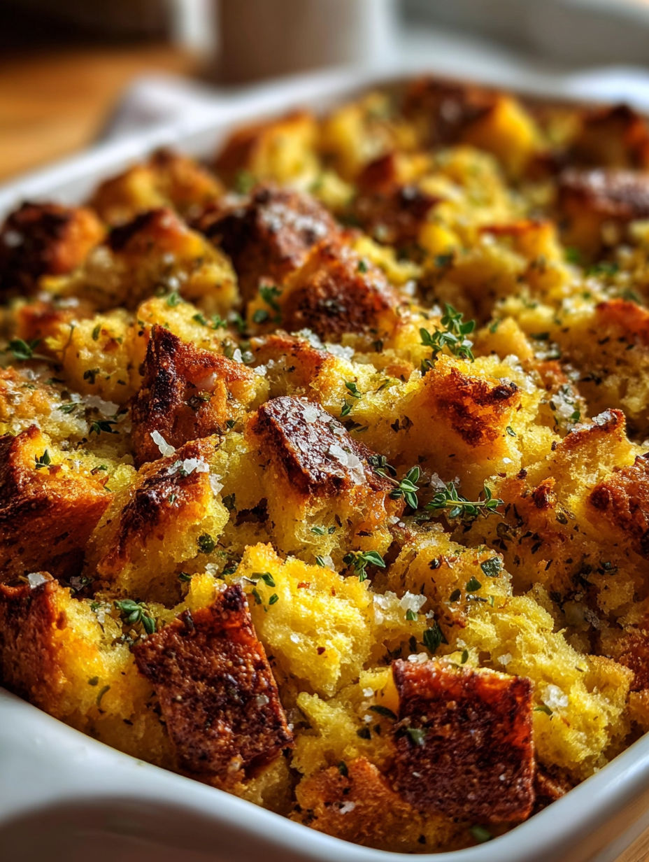 Gros plan d’un plat gratiné avec du pain et d’autres ingrédients.