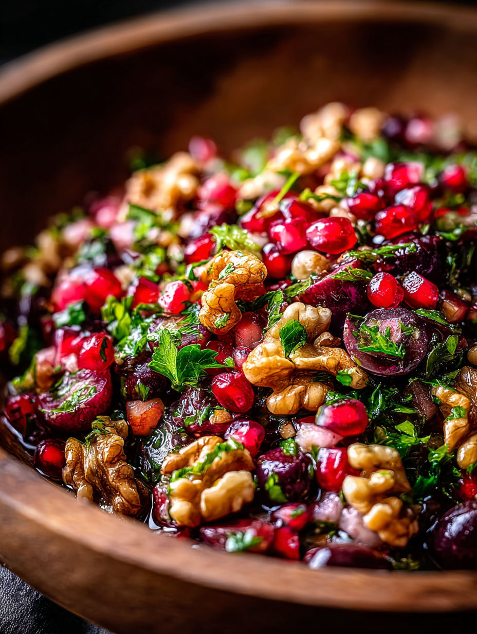 Gros plan sur un bol garni d’une noix.