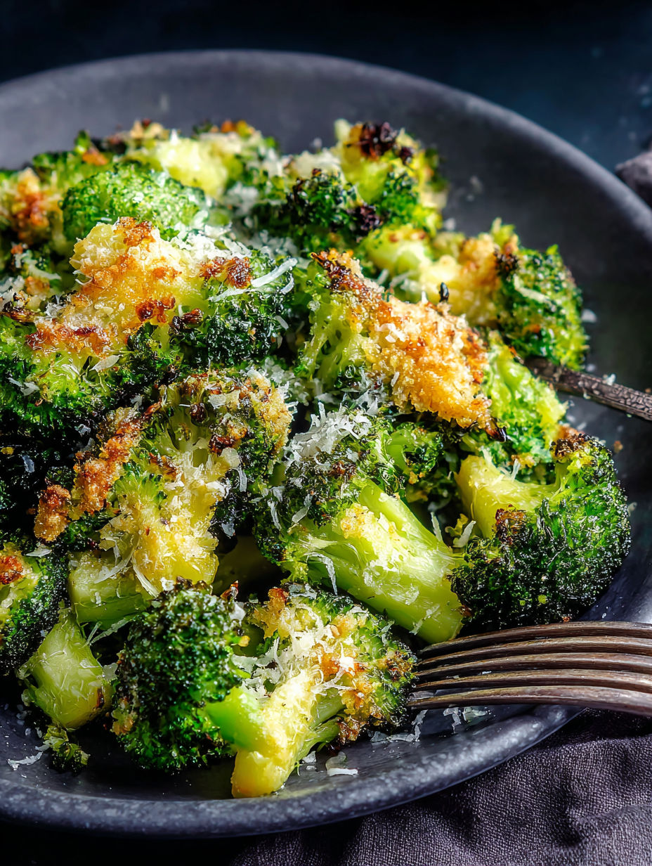 Une assiette de brocoli écrasé avec du fromage.
