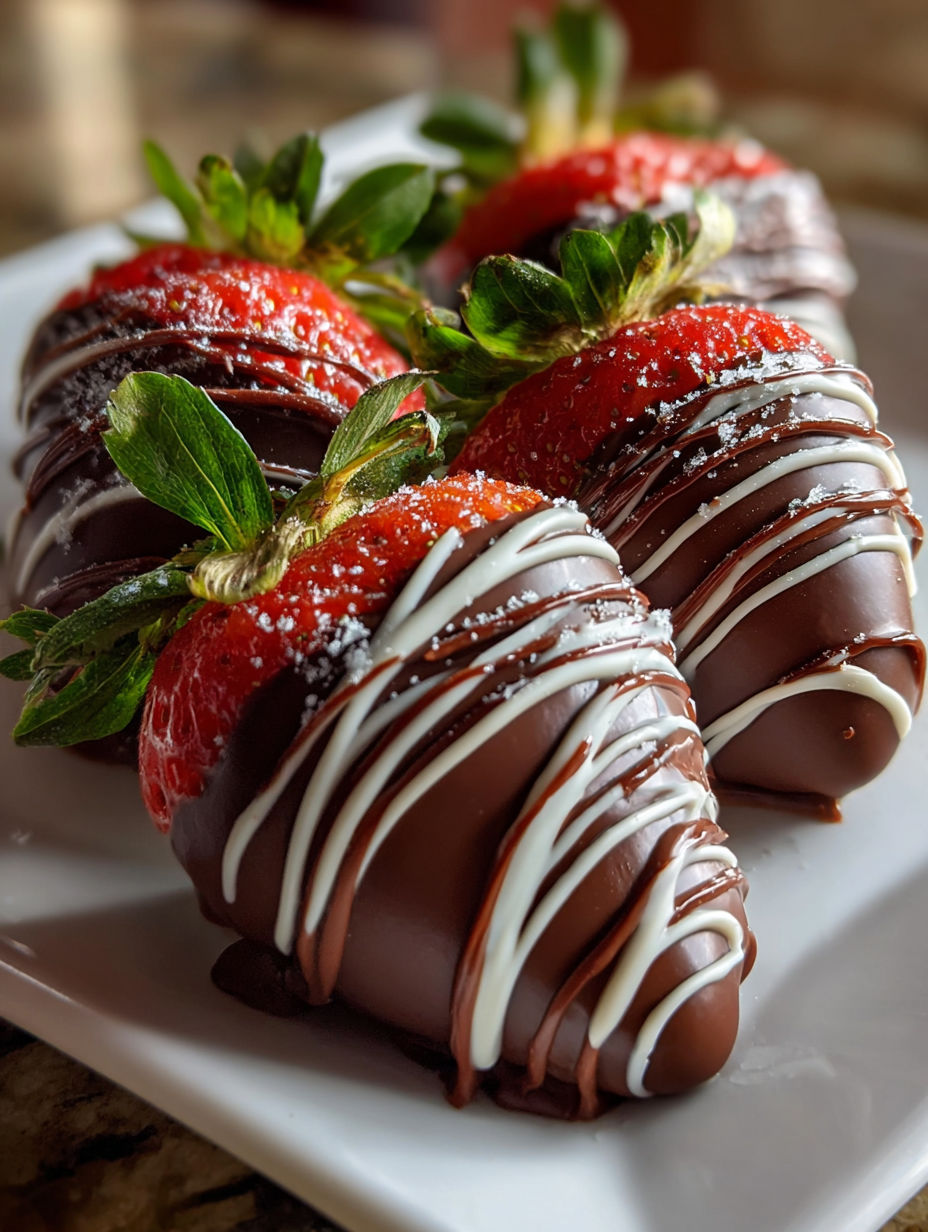 Fraises enrobées de chocolat sur une assiette.