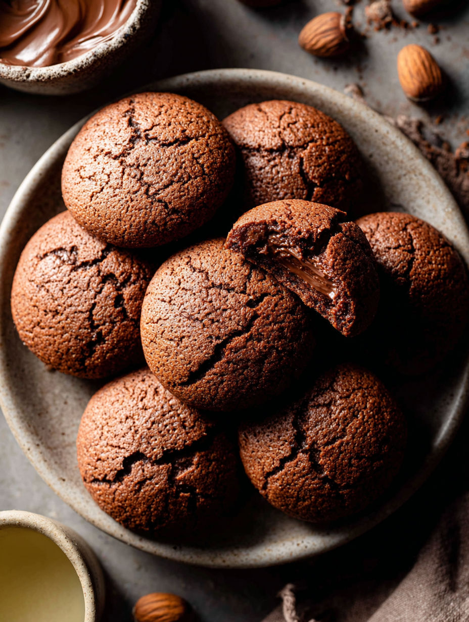 Une assiette de cookies aux pépites de chocolat.