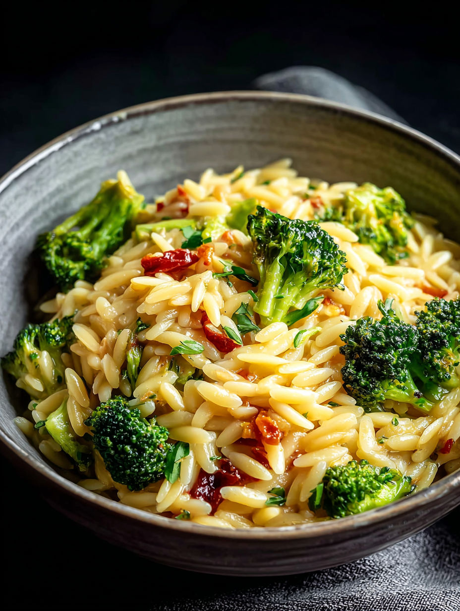 Un bol avec du riz et des brocolis.