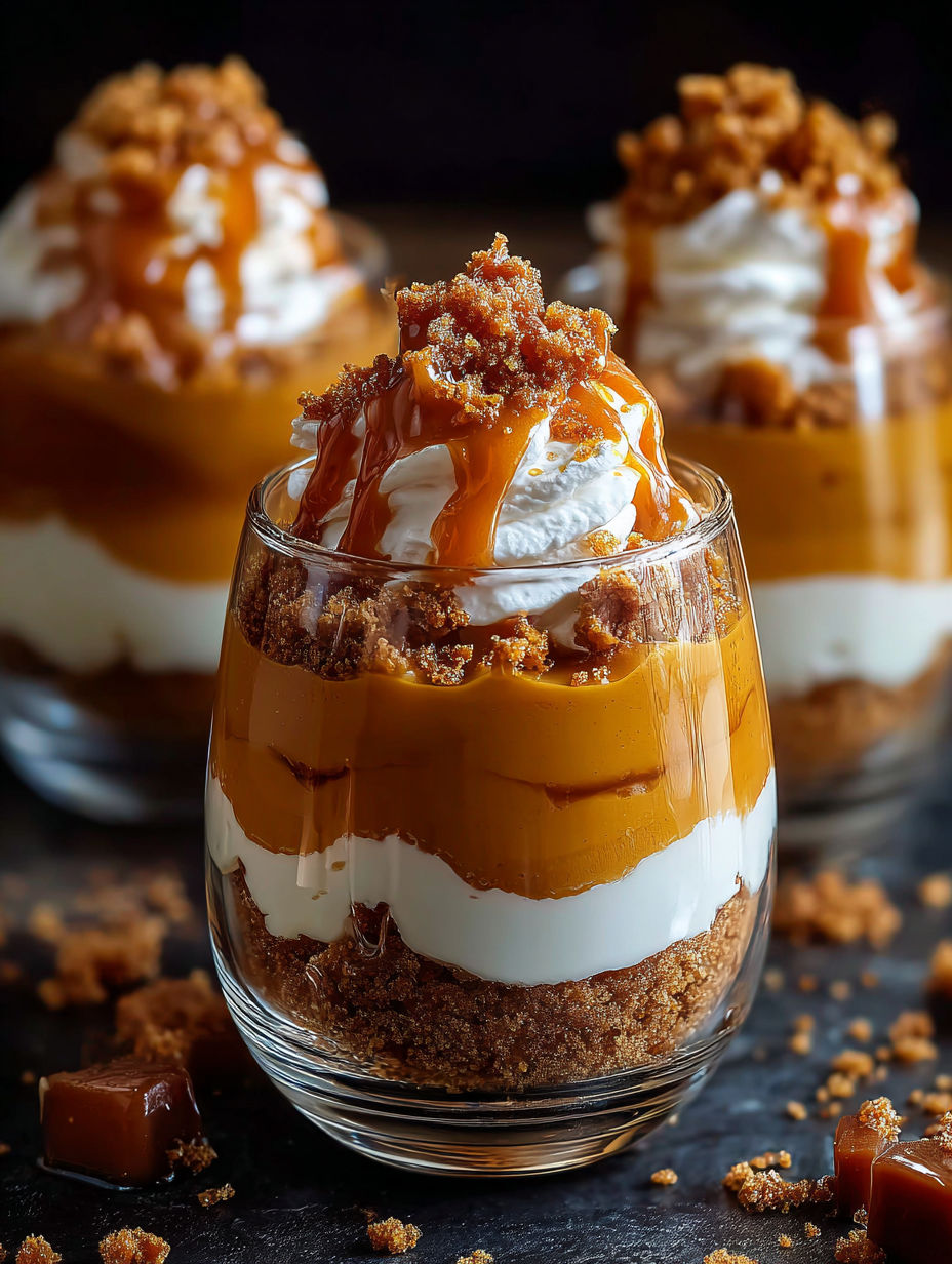 Un verre de parfait potiron caramel.